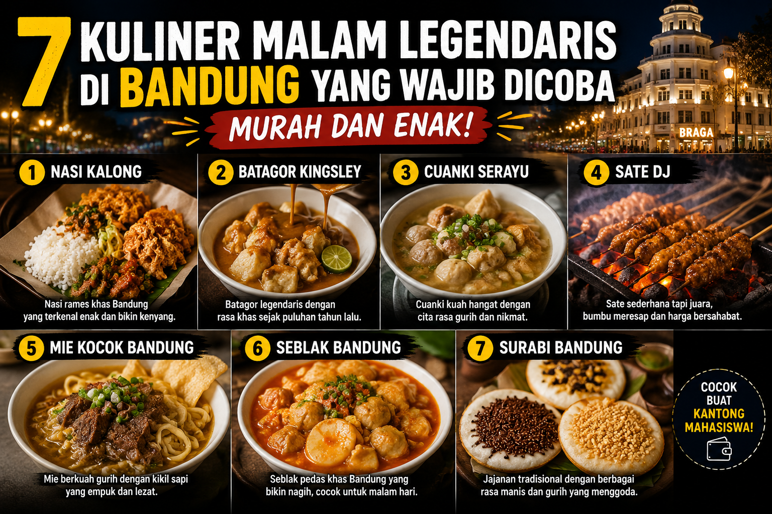 7 Kuliner Malam Legendaris di Bandung yang Wajib Dicoba, Murah dan Enak!