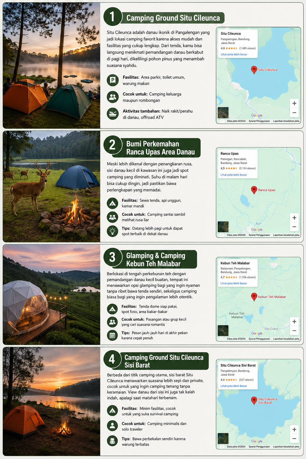 Rekomendasi Tempat Camping di Pangalengan dengan View Danau Terbaik